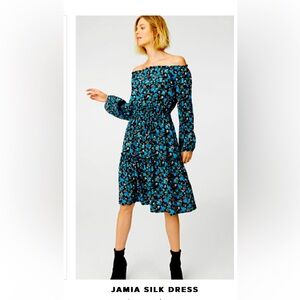Club Monaco floral silk peasant-style dress